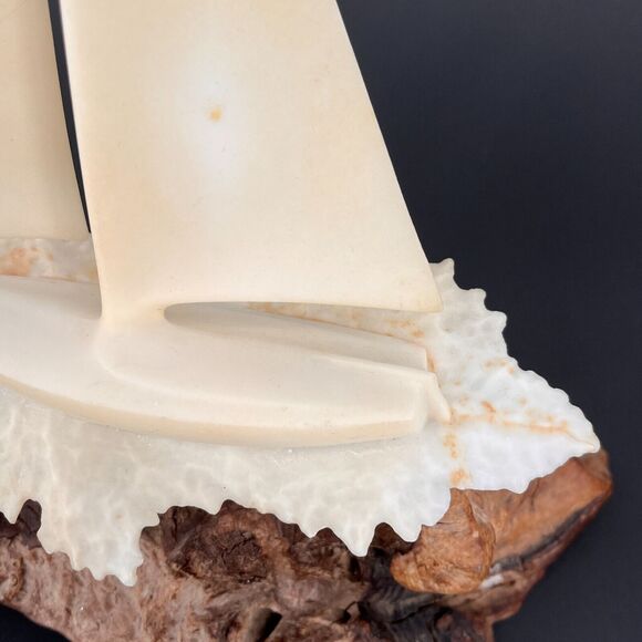 John Perry Sailboat Pullucida Burlwood Vintage MCM Signed - Picture 9 of 13